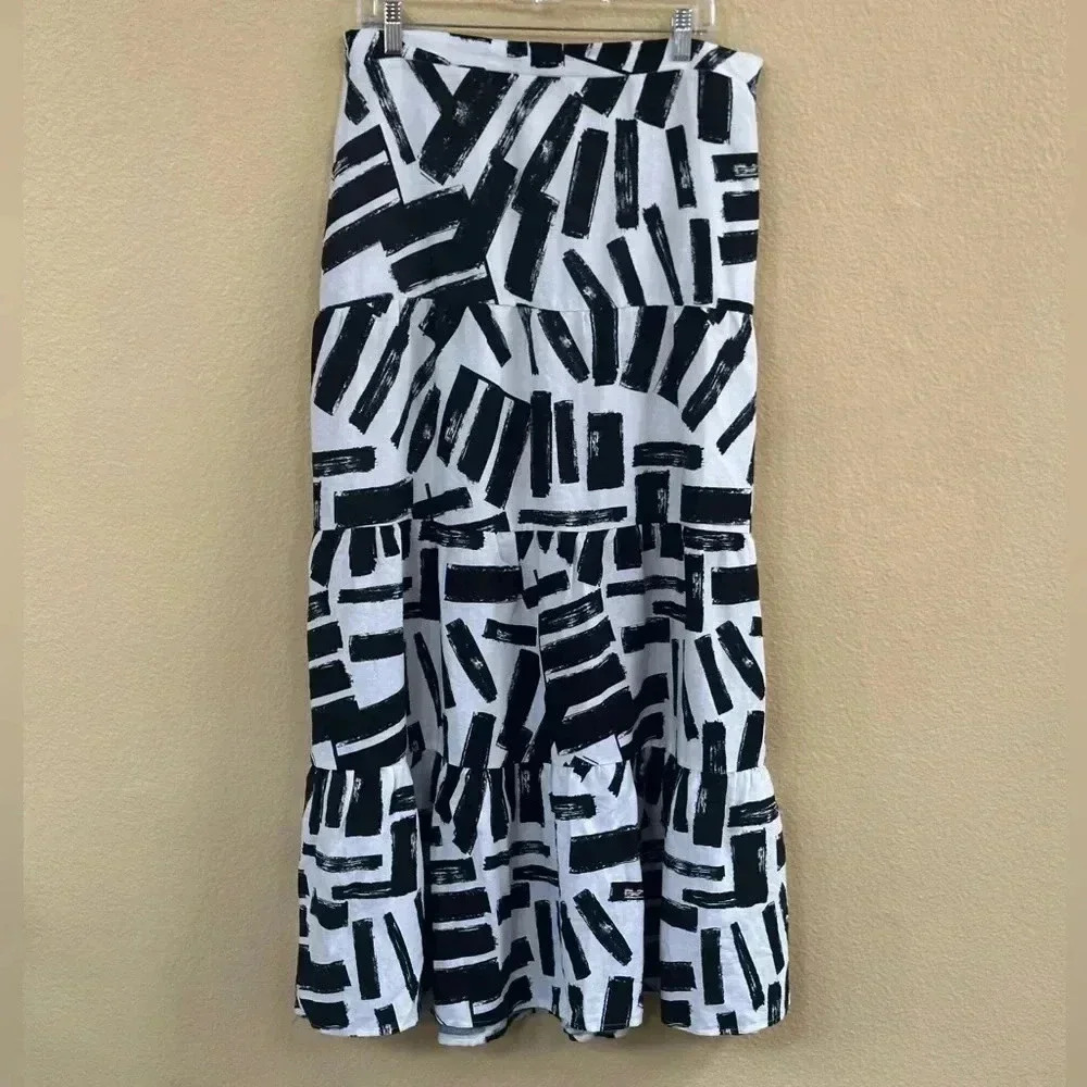 NWT House of Harlow 1960 Black/White Geometric Print Skirt & Top Set Size Large - Picture 7 of 10